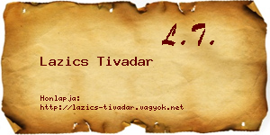 Lazics Tivadar névjegykártya